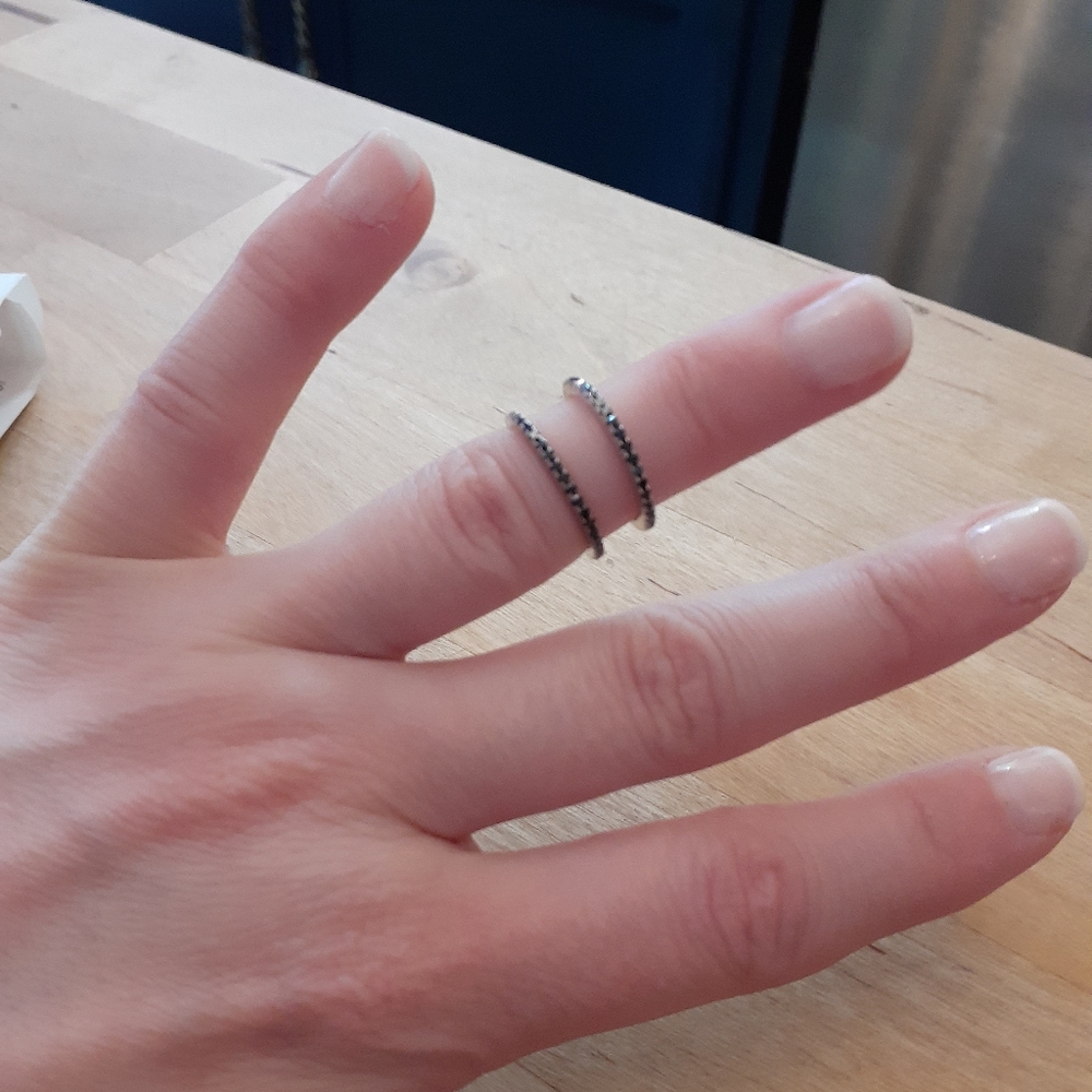 Black Diamond Half Eternety Wedding Bands
